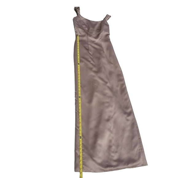 Vintage Watters and Watters Champagne Satin Bridesmaid Dress Size 2 - Picture 8 of 15